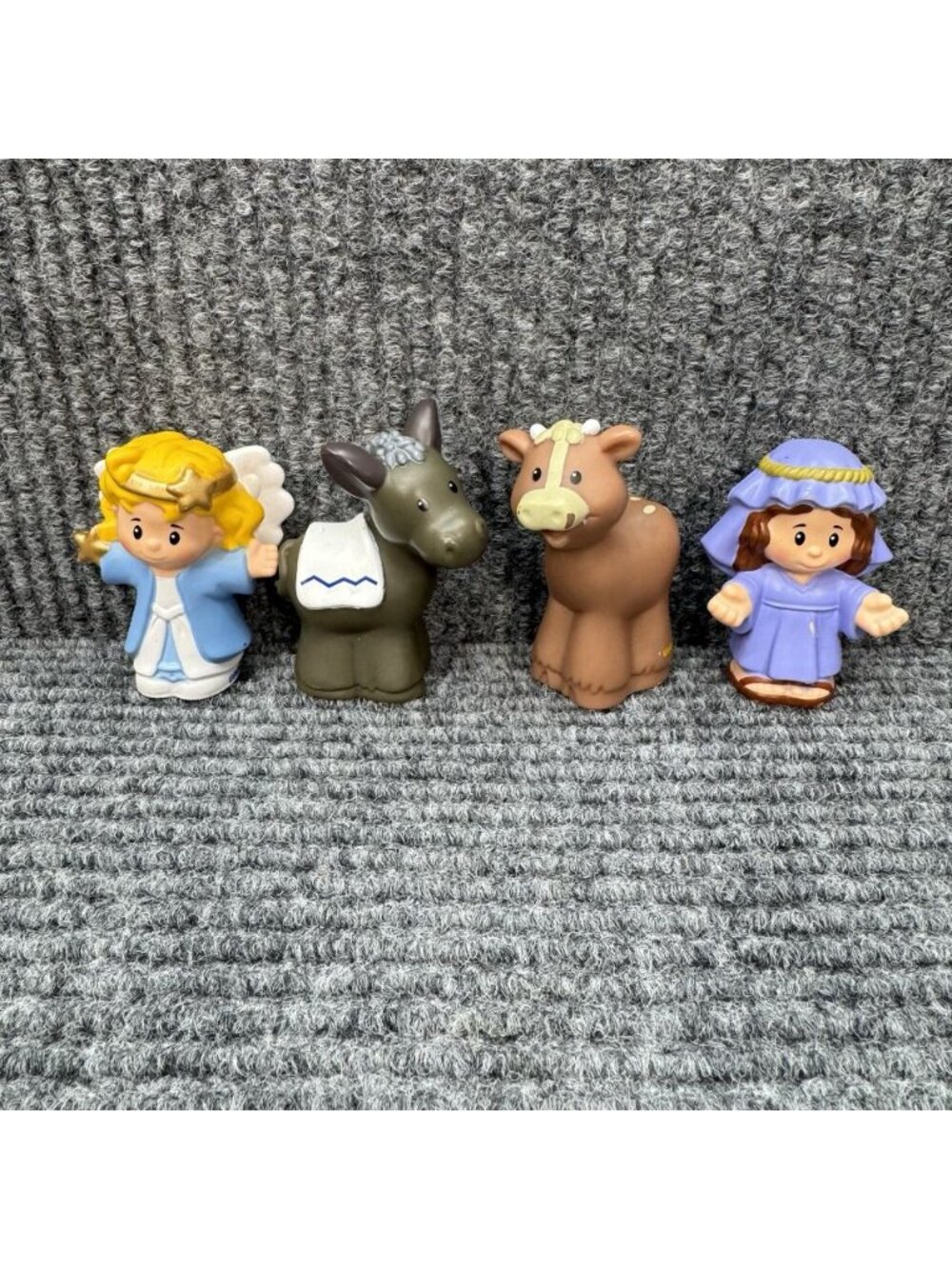 Little People Nativity Lot Of 4 Mary Angel Donkey Cow Christmas Set Fisher Price